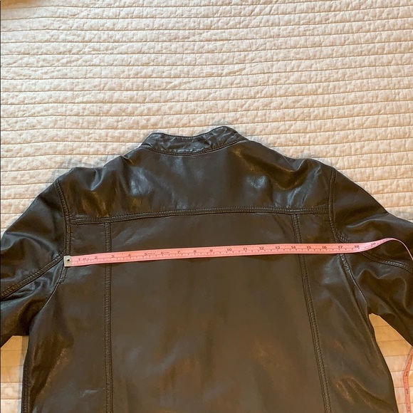 NEW. DKNY Men’s Black Leather Moto Jacket - Picture 7 of 8